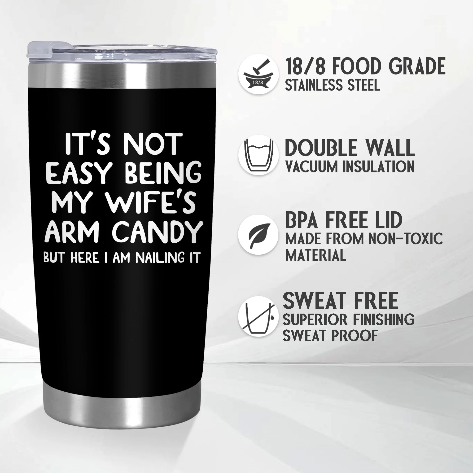 ARVEXO Christmas Birthday Gifts For Husband from Wife - 20 oz Stainless Steel Insulated Coffee Tumbler with Lid - Anniversary Wedding Gifts Gifts for Him Men Husband from Wife, Presents for Men - Image 6