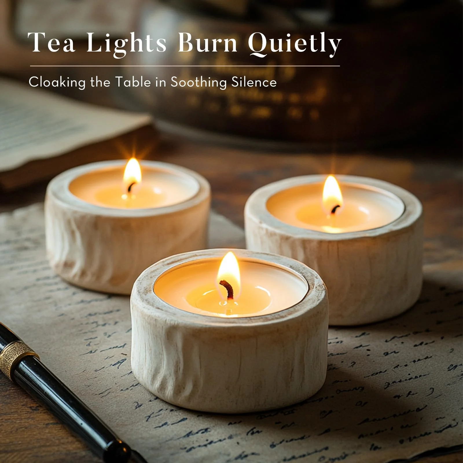Ashlux Unscented Palm Tea Lights Candles 100 Pack Bulk, 4.5 Hours Long Burning White Tea Lights,Non-Paraffin, Smokeless, Mini Tealight Votive Candles for Wedding, Christmas Lights, Party, Christmas - Image 6
