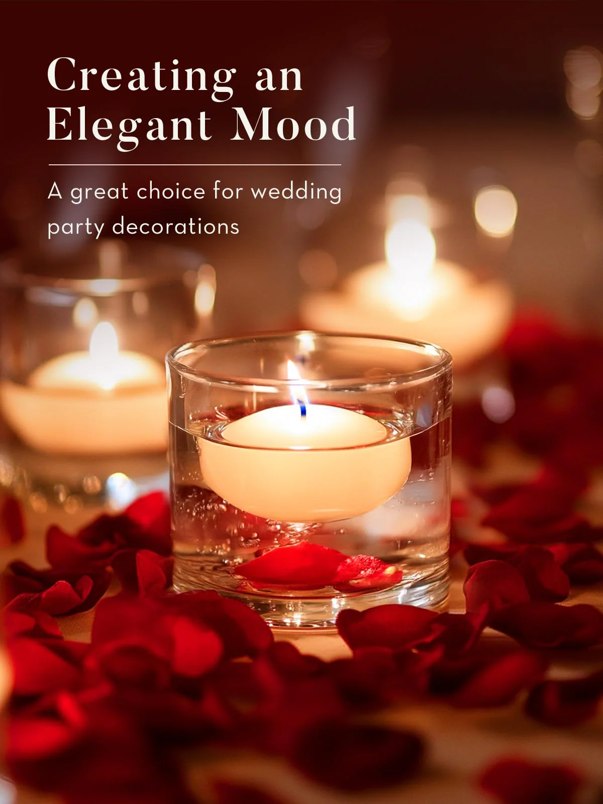 Ashlux White Floating Candles 2 inch, 48 Pack Floating Candles 5-6 Hours Long Burning, Unscented Floating Candle for Centerpieces, Wedding, Christmas Lights, Romantic Night for Her/Him Set - Image 6