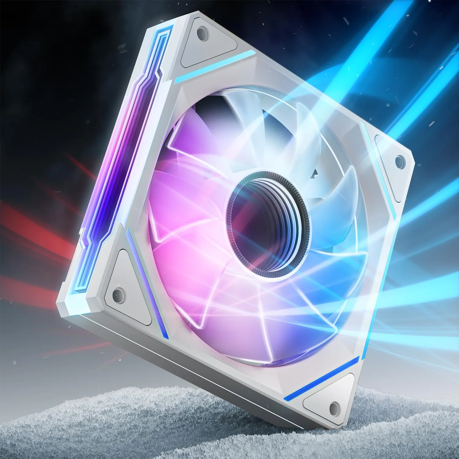 AsiaHorse AMICI-5GT RGB PC Fans, Infinity Mirror ARGB Fans HDB Bearing Fan Speeds Up to 1800 RPM with 24 LED Lights, Forward Blade Fan Compatible Motherboard Aura SYNC (Not Wireless Connection)