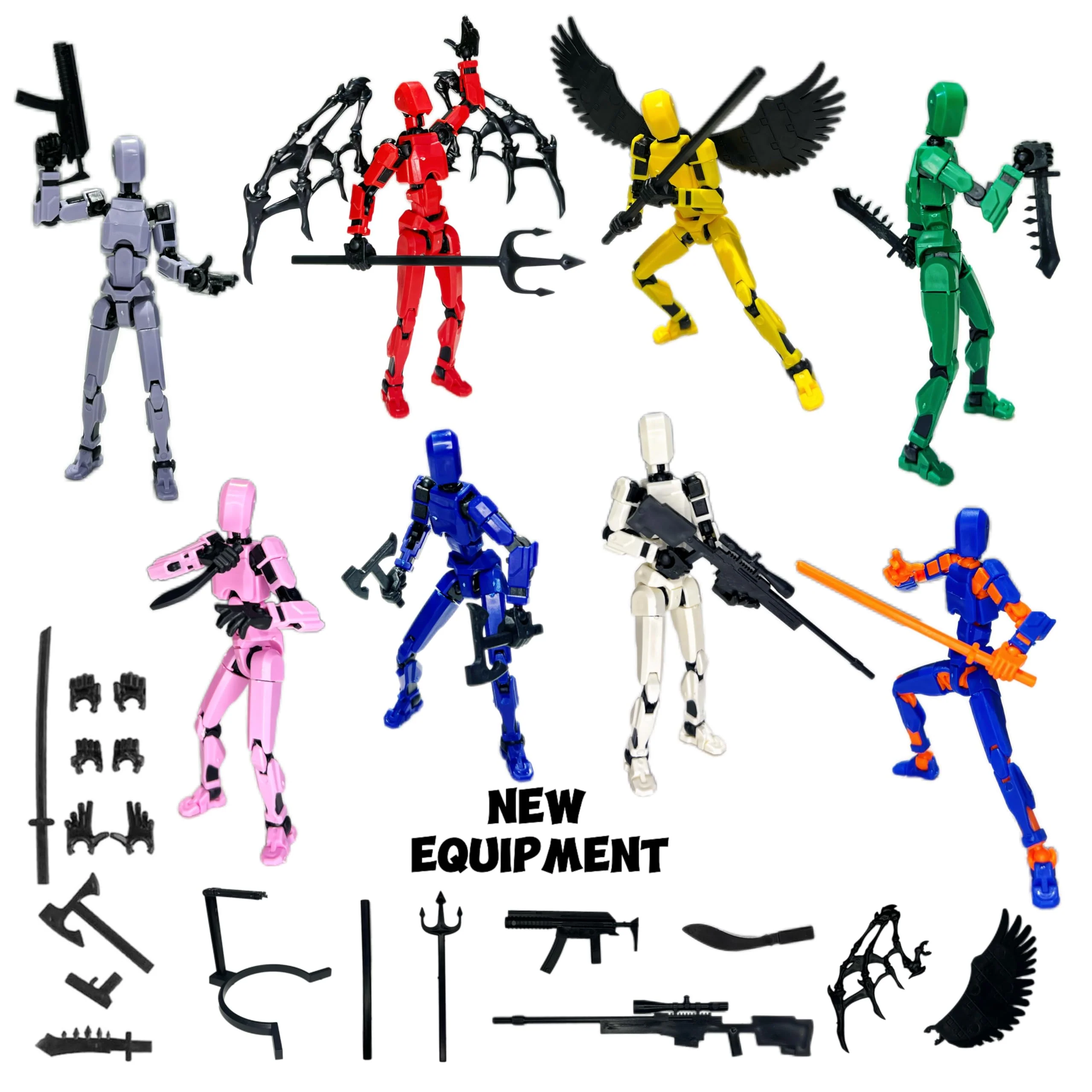 (Assembly Completed) 8 Packs Titan13 Action Figure Set, Dummy 13 3d Printed Action Figure Toy Gifts for Kids, Robot 13 ActionFigure Full Body Mechanical Doll Christmas Birthday Gift for Boys Girls