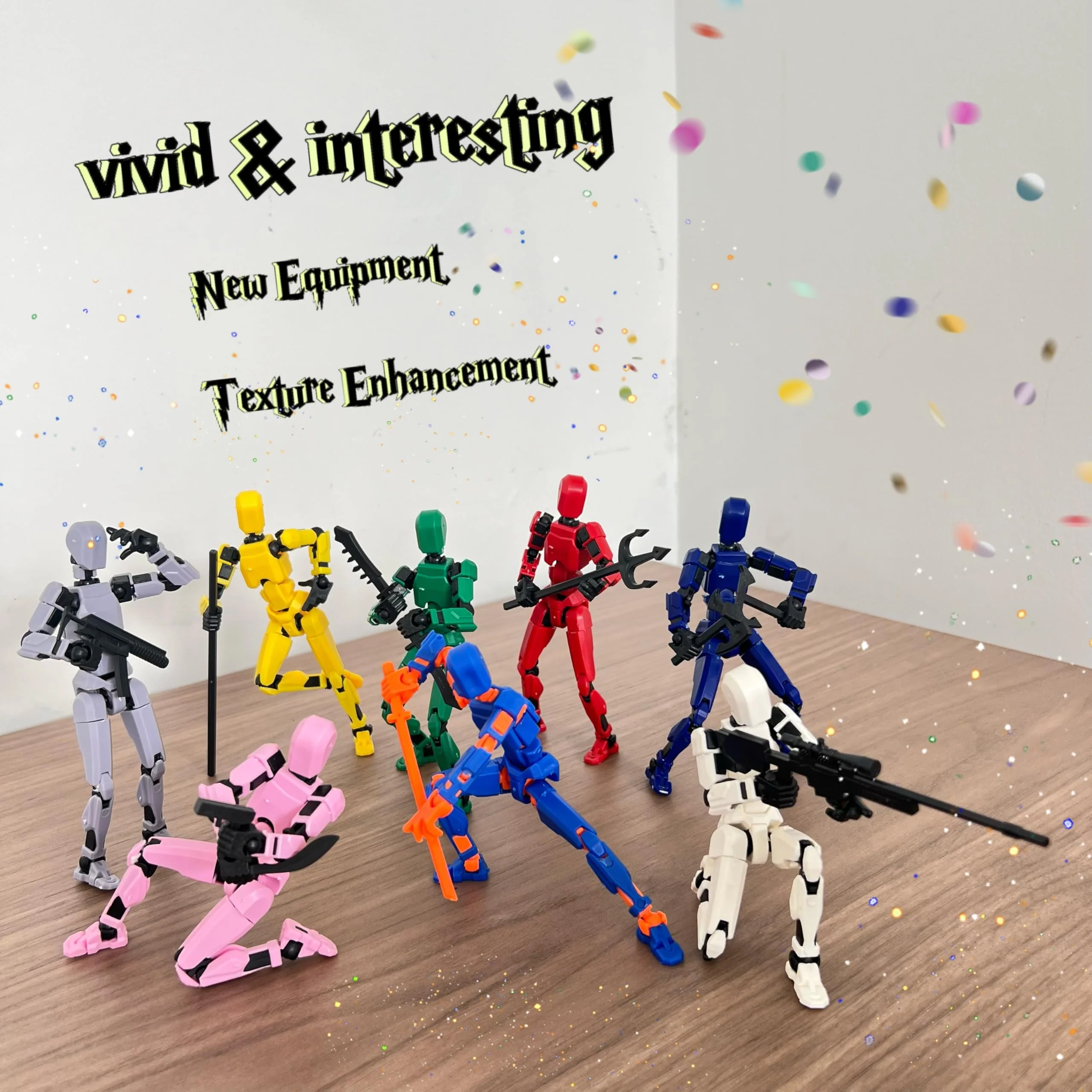 (Assembly Completed) 8 Packs Titan13 Action Figure Set, Dummy 13 3d Printed Action Figure Toy Gifts for Kids, Robot 13 ActionFigure Full Body Mechanical Doll Christmas Birthday Gift for Boys Girls - Image 8