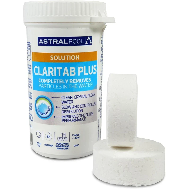 Astral Pool Claritab 5 x 20 g Tablets - Highly Concentrated Flocculation Tablet with Double Effect Coagulation & Flocculation Water Filtration Slow Dissolving for Use in Skimmer Basket - Image 9