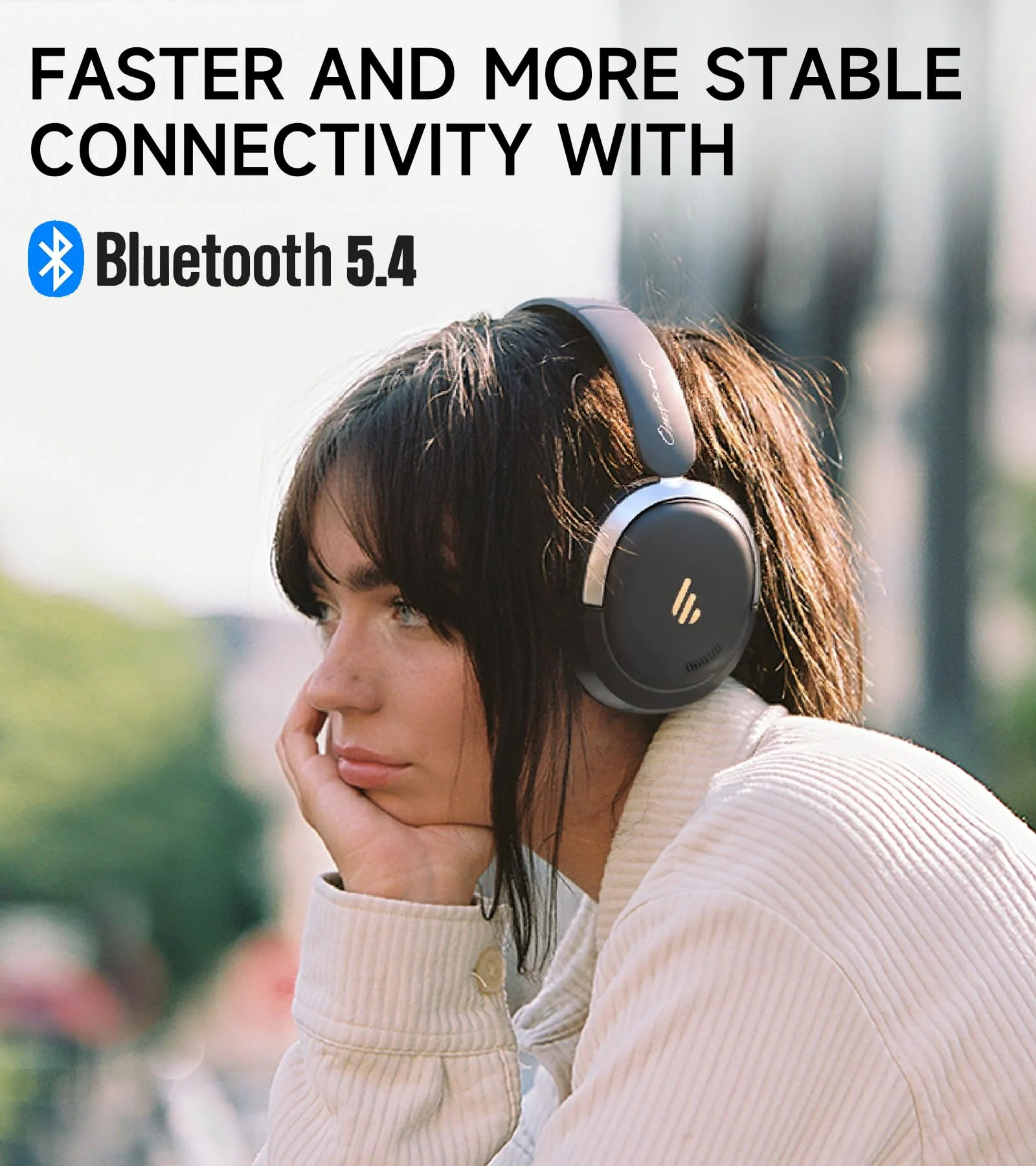 Atom Max - Hybrid Active Noise Cancelling Headphones, Hi-Res Audio, Wireless Over-Ear, Lightweight and Foldable, Comfortable earpads, 45H Playtime and Speed Charge, Customize via an App, Black - Image 8
