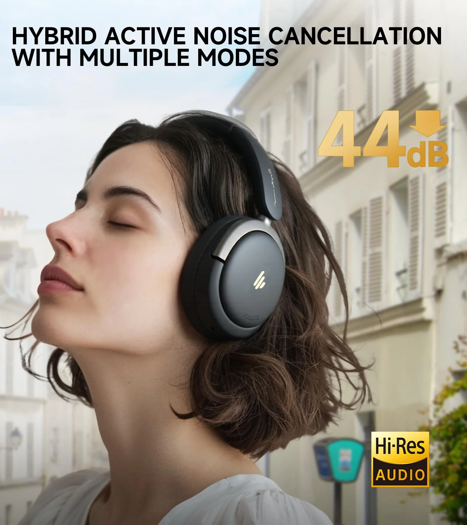 Atom Max - Hybrid Active Noise Cancelling Headphones, Hi-Res Audio, Wireless Over-Ear, Lightweight and Foldable, Comfortable earpads, 45H Playtime and Speed Charge, Customize via an App, Black - Image 9
