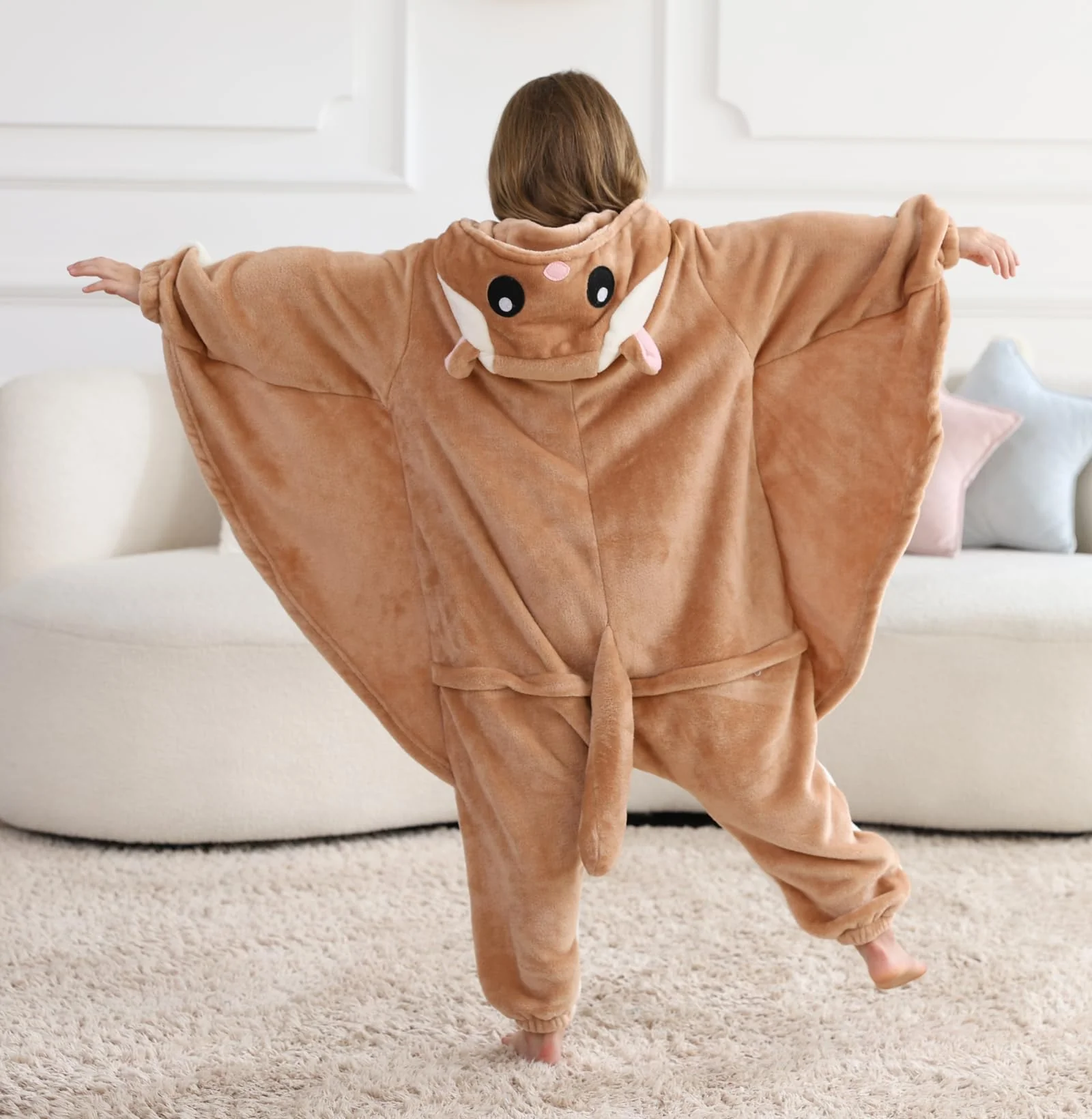 ATOZ Unisex Children Animal Flying Squirrels Onesie, Halloween Costume Pajamas Christmas Cosplay Sleepwear For Boys Girls 10-11Y - Image 3