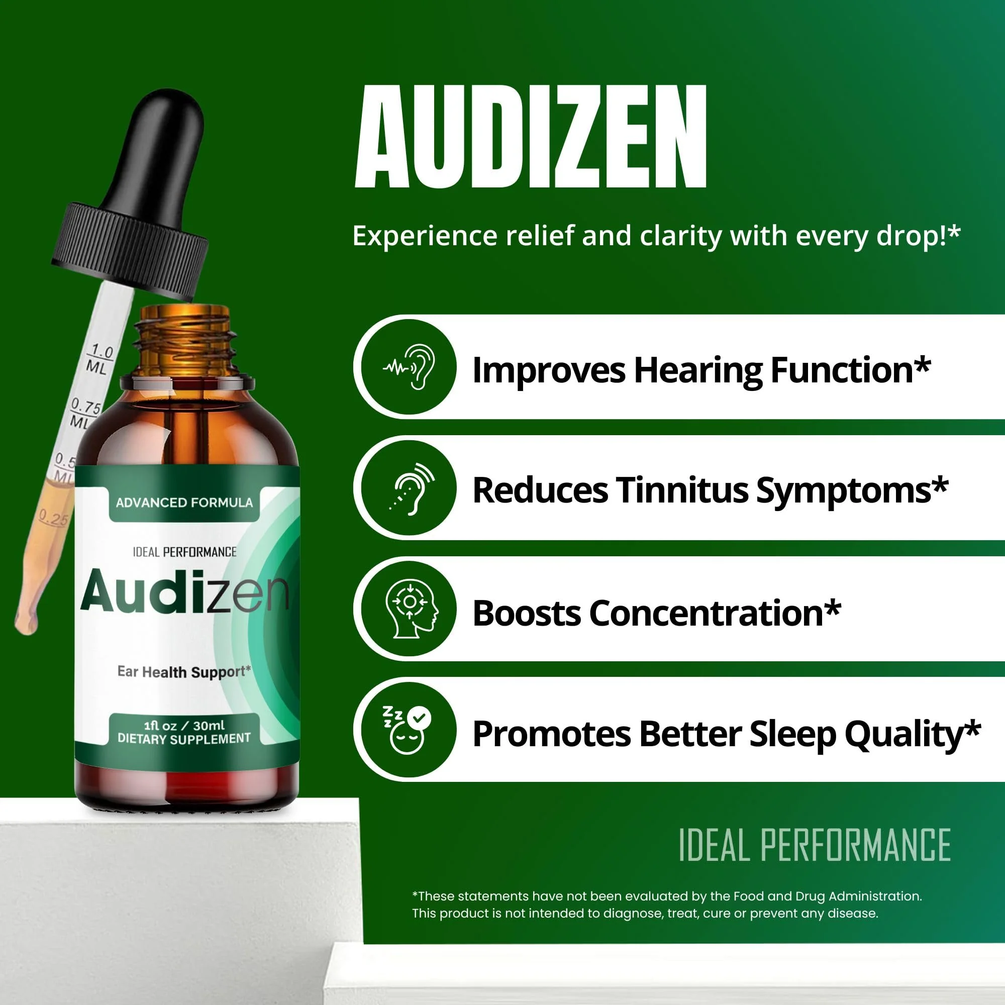 Audizen Tinnitus Drops, Official Audizen Tinnitus Relief for Ringing Ears, Advanced Ear Health Support Supplement Liquid Drops All Natural for Healthy Ringing Ear, Audi Zen Droppers Reviews (1 Pack) - Image 4