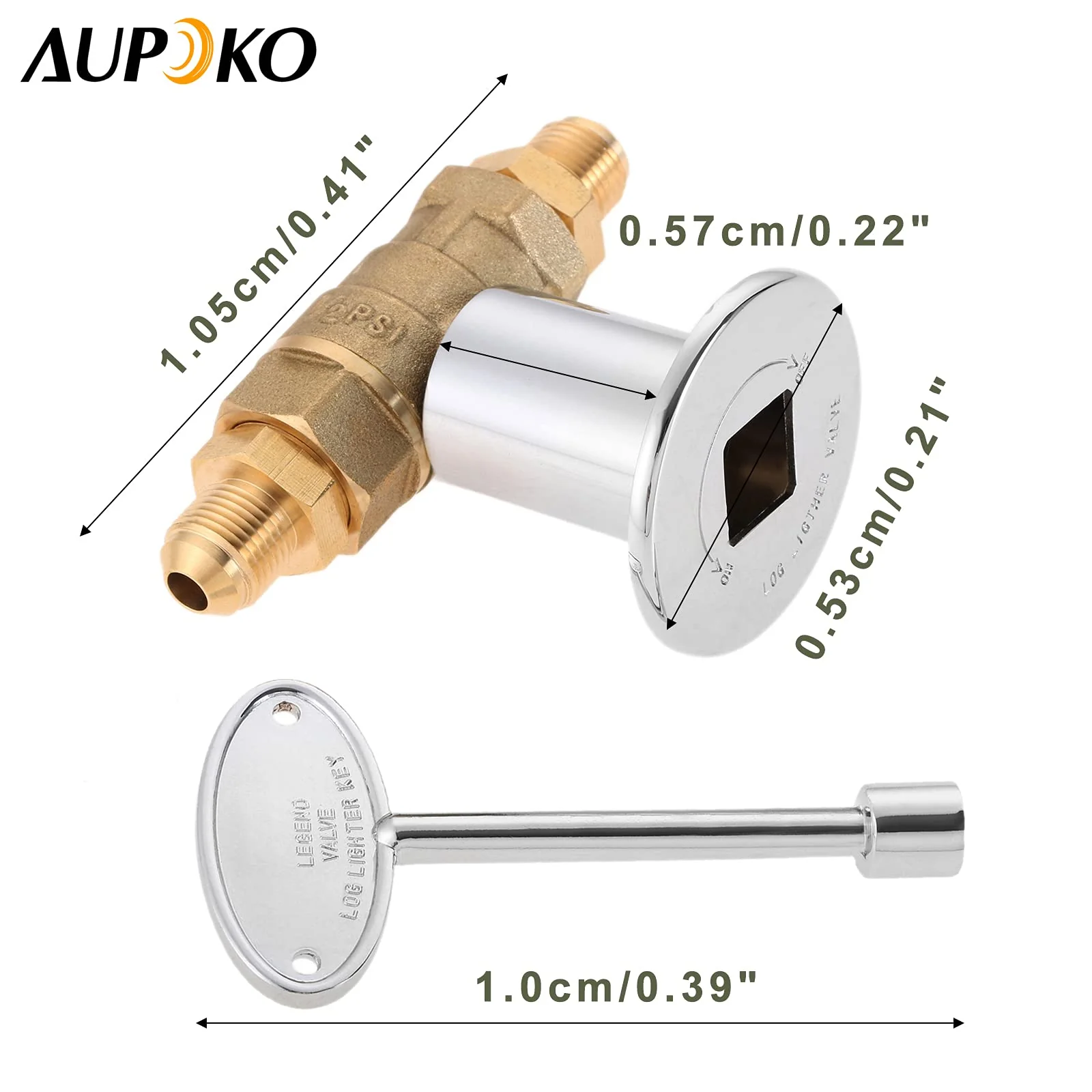 Aupoko 1/2-Inch Straight Quarter-Turn Shut-Off Valve Kit for NG LP Gas Fire Pits, 3-inch Key and 3/8 Male Flare x 1/2 NPT Fittings x 2, Fits for NG LP Gas Fire Pits Indoor & Outdoor Fireplace - Image 6