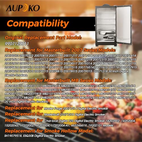 Aupoko 9907120011 Smoker Heating Element, Stainless Steel BBQ Heating Tube Grill Parts Compatible with MB20071117, MB26073519, 20070213, 20072115 (220-230V/800W) - Image 3