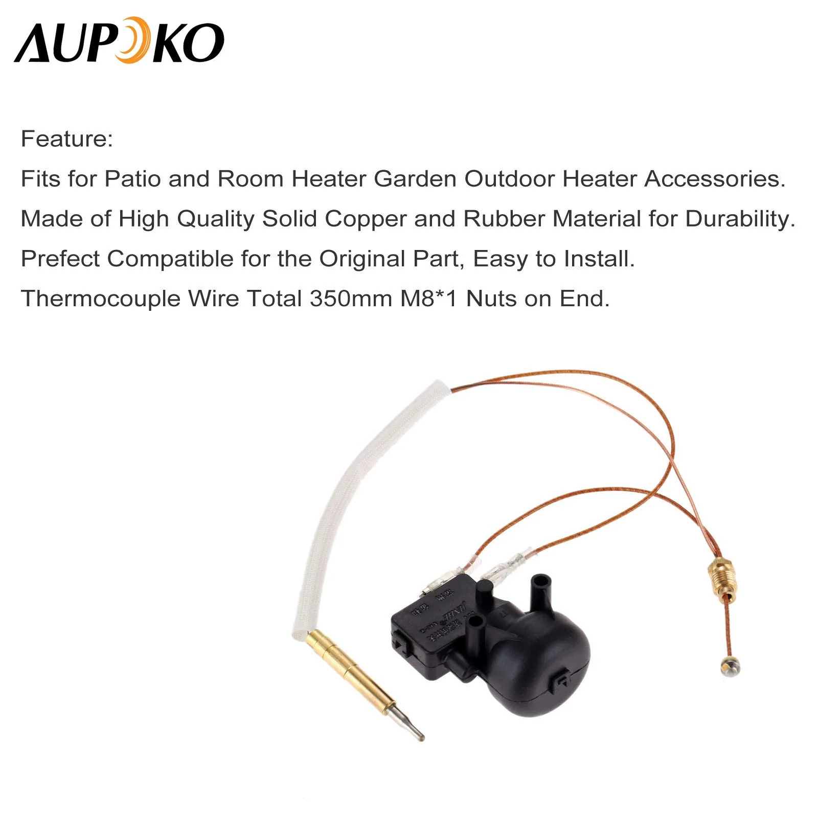Aupoko Gas Patio Heater Parts Thermocouple and Anti Tilt Switch, Gas Patio Heater Safety Kit, Fits for Patio and Room Heater Garden Outdoor Heater Accessories - Image 6