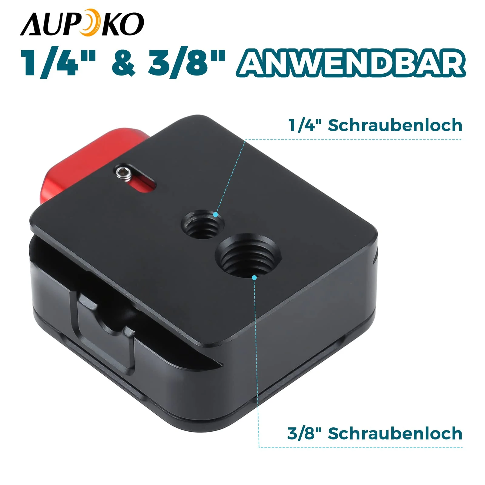 Aupoko Quick Release Plate 1/4" to 3/8" Compatible with Arca Swiss, Cl01 Claw Quick Release Plate with 2 Buttons for DSLR/Micro SLR/Digital Camera/Stabiliser/Tripods - Image 8