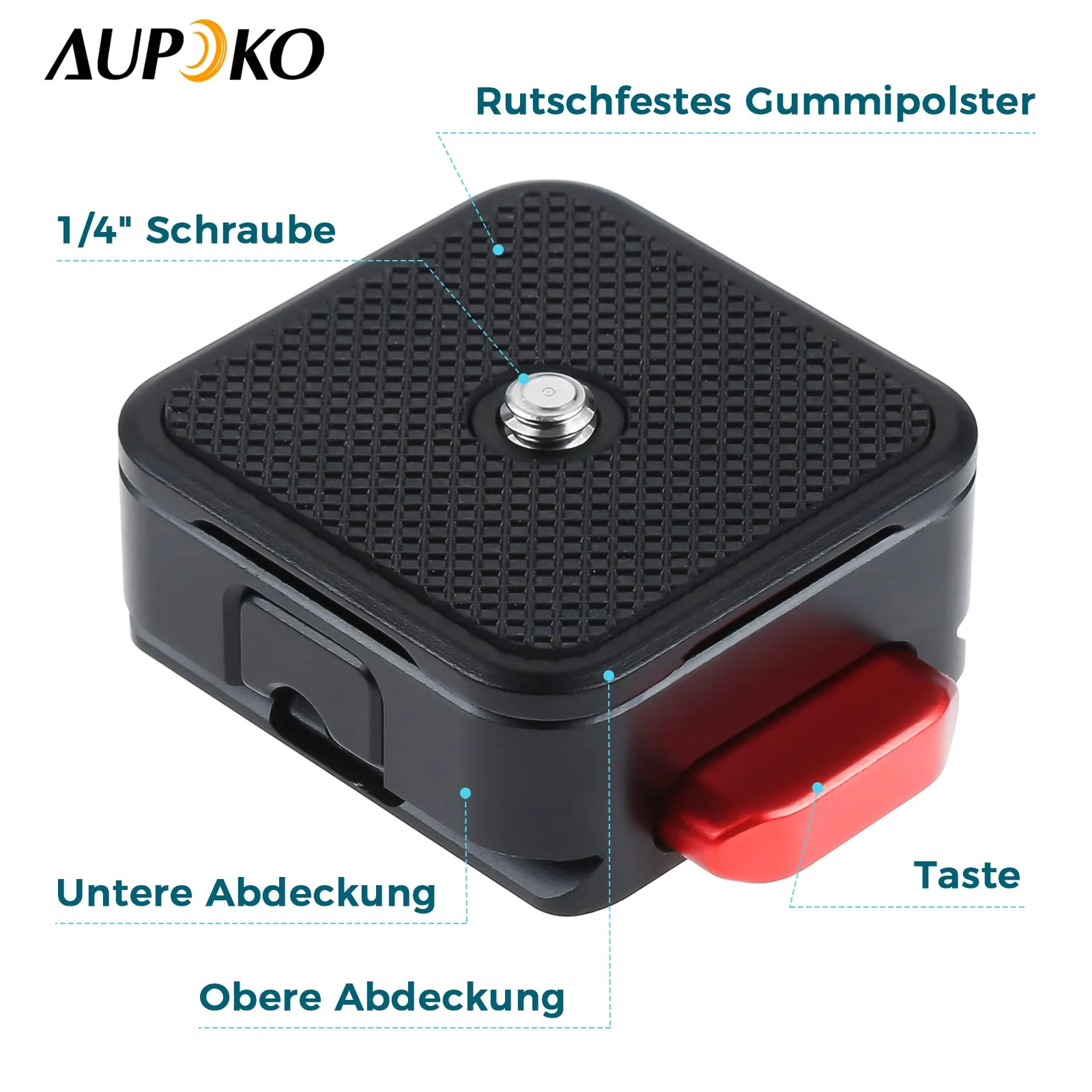 Aupoko Quick Release Plate 1/4" to 3/8" Compatible with Arca Swiss, Cl01 Claw Quick Release Plate with 2 Buttons for DSLR/Micro SLR/Digital Camera/Stabiliser/Tripods - Image 9