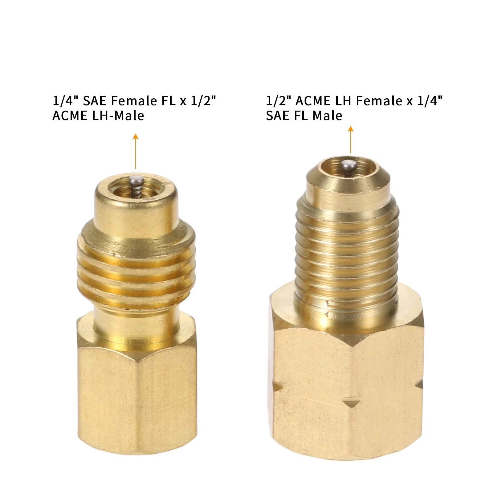 Aupoko R1234YF Adapters with Valve Core, 1/2’’ ACME Left Hand x 1/4’’ SAE Vacuum Hose Pump Fittings Connection for R12 to R1234yf Refrigeration Conversion - Image 7