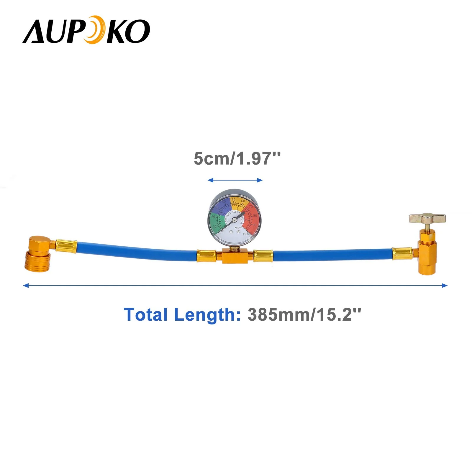 Aupoko R134A AC Refrigerant Recharge Hose Kit, Auto Air Conditioning Kit, R12 to R134A Low Pressure Retrofit Valve with Dust Cap, Oil Detection Cottons for AC Air Conditioning Refrigerant System - Image 4