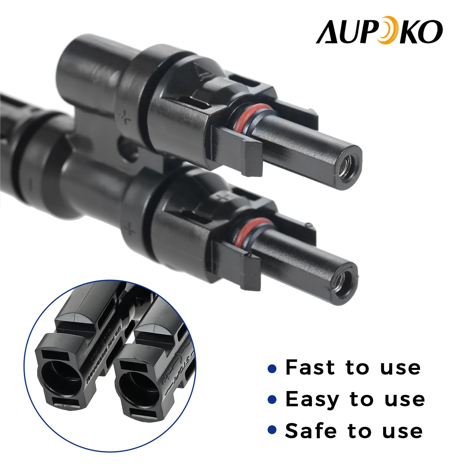 Aupoko T Branch Connectors, Solar IP67 Waterproof Adapter Cable 2 to 1 Compatible with Multi-Connector 4, Solar T Branch Connectors MMF+FFM for Solar Panel and Photovoltaic Systems - Image 7
