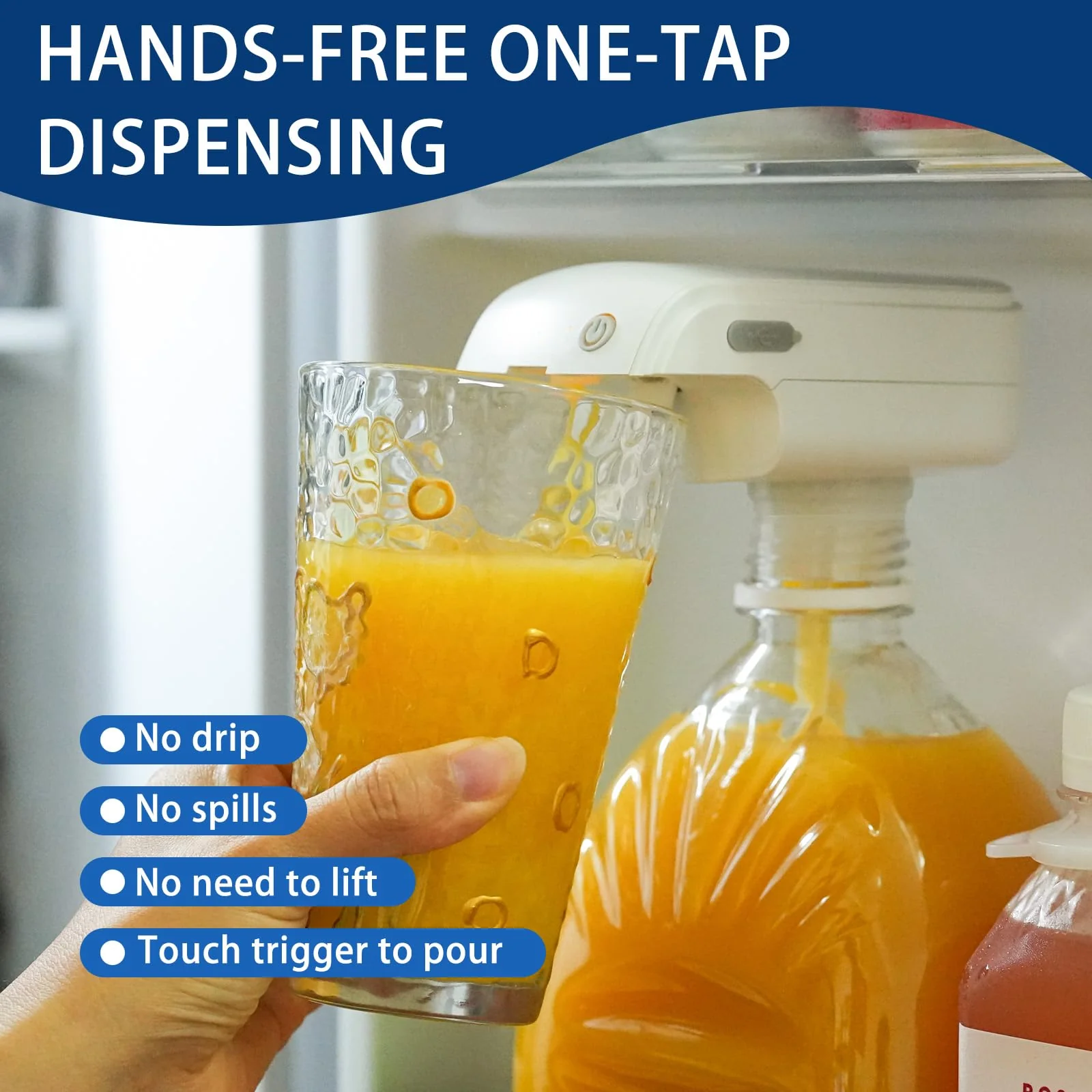 Automatic Drink Dispenser Hands-Free Beverage Milk Dispenser for Fridge Gallon USB Rechargeable Spill-Proof Design for Home Kitchen Parties - Image 6