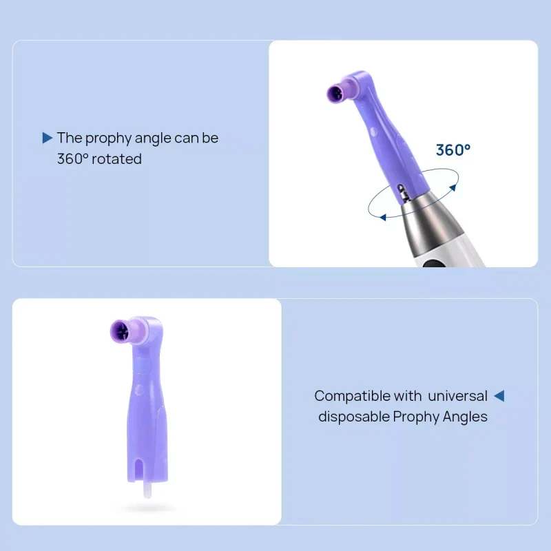 AZDENT Dental Cordless Hygiene Prophy Polishing Handpiece With 2Pcs Prophy Angles - Image 14