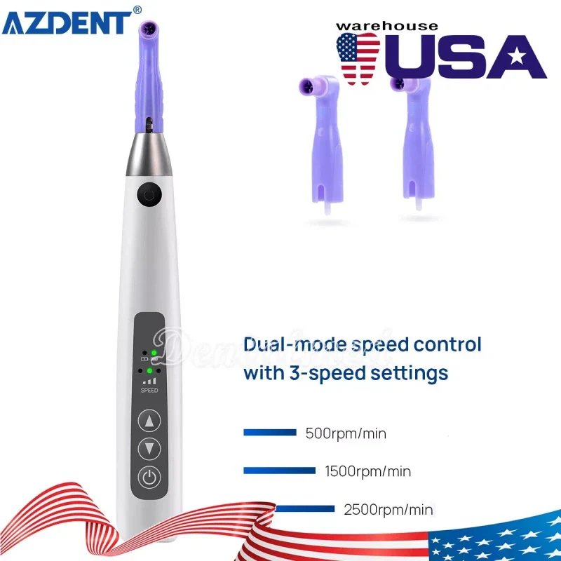 AZDENT Dental Cordless Hygiene Prophy Polishing Handpiece With 2Pcs Prophy Angles - Image 5