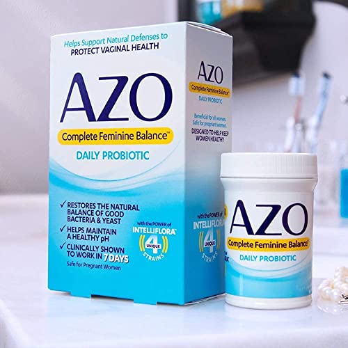 AZO Complete Feminine Balance Daily Probiotics for Women, Clinically Proven to Help Protect Vaginal Health, balance pH and yeast, Non-GMO, 30 Count - Image 2