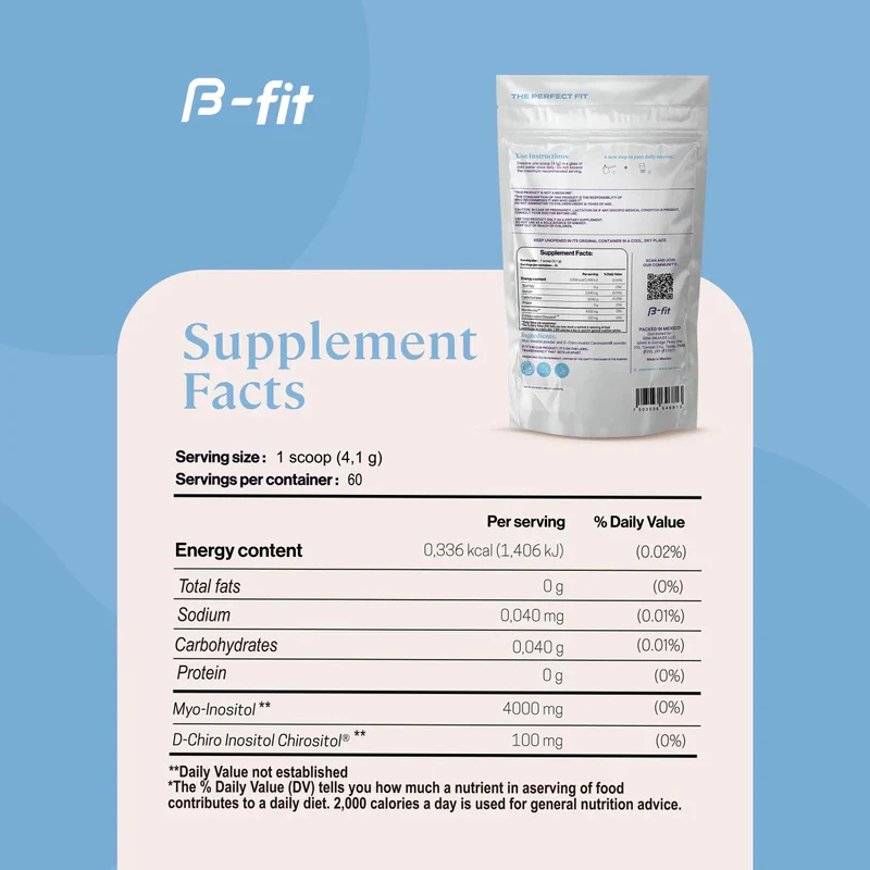 B-FIT B B-FIT B Just Inositol - Myo-inositol & D-Chiro Inositol Supplement 40:1 Formula - 2 Month Supply 60 Servings - No Additives - Inositol Powder - Image 5