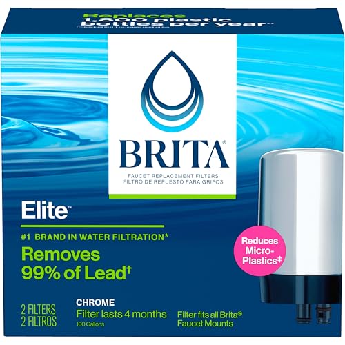 Brita Replacement Water Filter for Faucet Mount, Removes 99% of Lead, Sink Filtration System, Chrome, 2 Count - Image 8