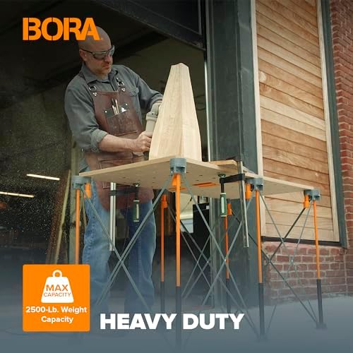 Bora Centipede 2 ft. L x 4 ft. W x 2.5 ft. H Folding Work Table Steel 1500 lb. capacity Gray/Yellow - Image 4