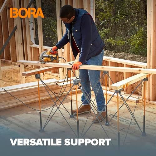 Bora Centipede 2 ft. L x 4 ft. W x 2.5 ft. H Folding Work Table Steel 1500 lb. capacity Gray/Yellow - Image 7
