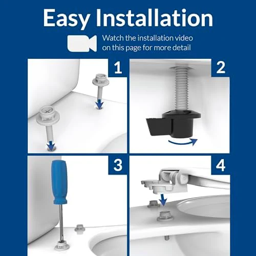 CHURCH Toilet Seat, Easy Clean Hinges Release for Deep Cleans, Durable Enameled Wood Seat, Elongated, White - Image 7