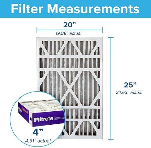 Filtrete 20x25x4 AC Furnace Air Filter, MPR 1550, MERV 12, Fits Lennox & Honeywell, Allergen, Electrostatic Air Cleaning Filter, 4-Pack (actual size 19.88 x 24.63 x 4.31) - Image 2