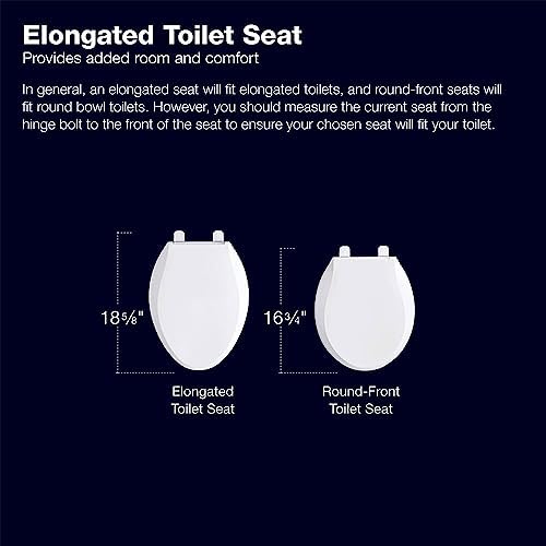 KOHLER K-4636-96 Cachet Quiet Close Elongated Toilet Seat, Slow Close Lid and Seat, Grip-Tight Bumpers and Installation Hardware, Biscuit - Image 2