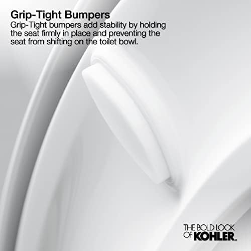 KOHLER K-4636-0 Cachet Elongated, Grip-Tight Bumpers, Quiet-Close Release Hinges, Quick-Attach Hardware, No Slam Toilet Seat, White - Image 6