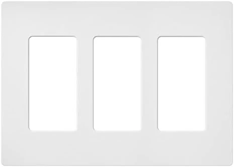 Lutron Claro 3 Gang Decorator/Rocker Wallplate, Satin, Snow (1-Pack) | SC-3-SW