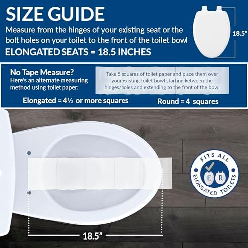 Bemis 1500EC 146 Almond Elongated Molded Wood Toilet Seat with Easy-Clean & Change Hinge - Image 6