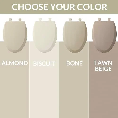 Bemis 1500EC 006 Toilet Seat with Easy Clean & Change Hinges, Elongated, Durable Enameled Wood, Bone, 1 Pack - Image 3