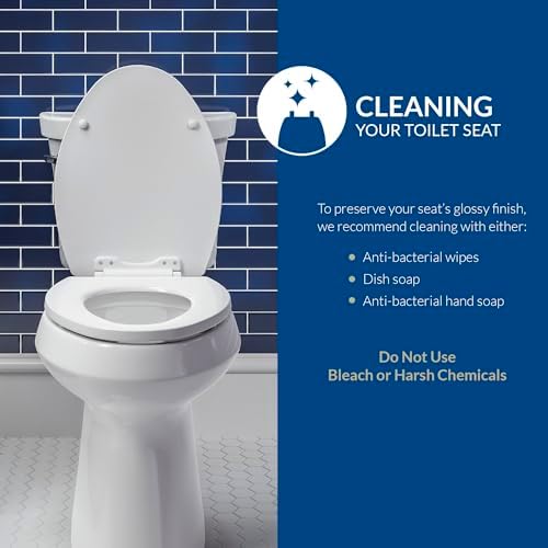 Bemis 1500EC 006 Toilet Seat with Easy Clean & Change Hinges, Elongated, Durable Enameled Wood, Bone, 1 Pack - Image 5