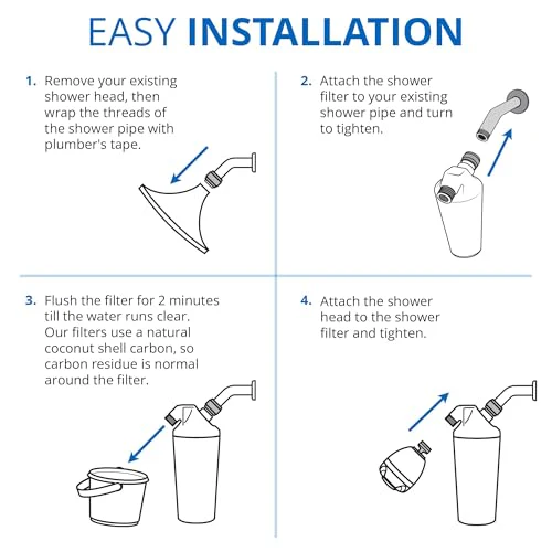 Aquasana Shower Filter | Dermatologist-recommended for softer, healthier skin & hair | Proven to reduce 90% of chlorine for 6 months | High pressure | Includes shower head | AQ-4100 - Image 4