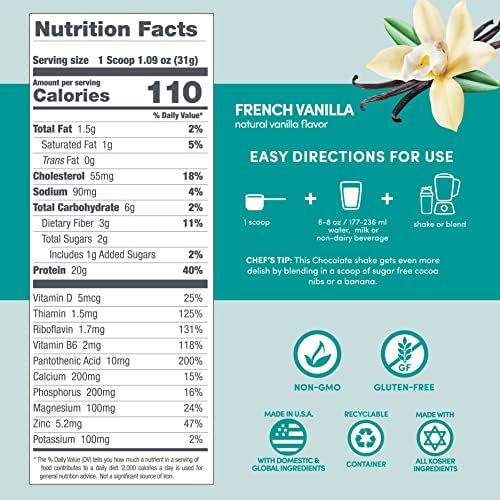 Designer Wellness, Designer Whey, Natural When Protein Powder with Probiotics, Fiber, and Key B-Vitamins for Energy, Gluten-Free, French Vanilla, 4 lb - Image 6