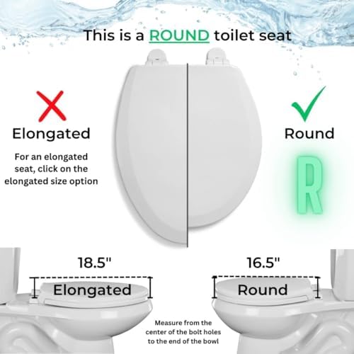 Centoco 1200-106 Round Plastic Toilet Seat, Standard Economy Model, Light Weight Residential, Bone - Image 2