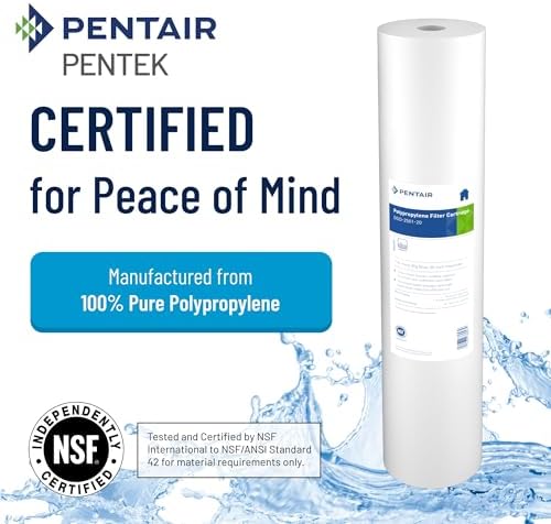 Pentair Pentek DGD-5005-20 Big Blue Water Filter, 20-Inch Whole House Sediment Filter Cartridge Replacement, Dual-Gradient Density Spun Polypropylene, 20" x 4.5", 5 Micron, Pack of 1, White - Image 3