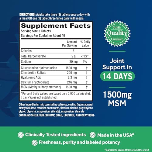 Move Free Advanced Glucosamine Chondroitin MSM Joint Support Supplement, Supports Mobility Comfort Strength Flexibility & Bone - 120 Tablets (40 servings)* - Image 4