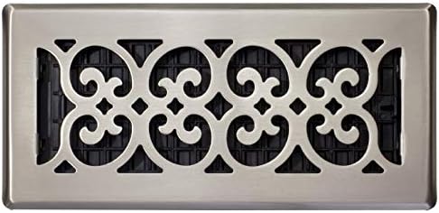 Decor Grates SPH410-NKL Scroll Floor Register, 4x10, Brushed Nickel Finish - Image 2