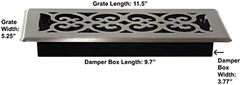 Decor Grates SPH410-NKL Scroll Floor Register, 4x10, Brushed Nickel Finish - Image 4