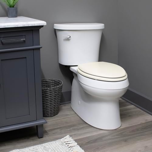 Bemis 500EC Durable Wood Toilet Seat with Easy Clean Hinges, Made in USA, Round, Biscuit - Image 4