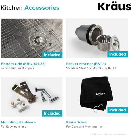 KRAUS Standard PRO 23-Inch 16 Gauge Undermount Single Bowl Stainless Steel Kitchen Sink, KHU101-23 - Image 5