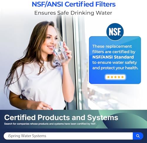 iSpring F7-GAC NSF Certified 1-Year Replacement Filter Cartridge Pack, 7-Count for Standard 5-Stage Reverse Osmosis (RO) Systems - Image 2