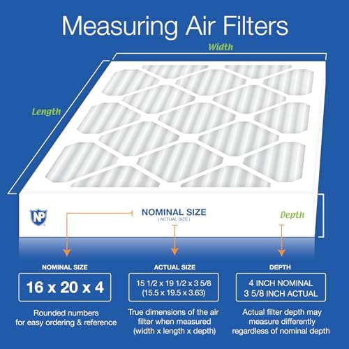 Nordic Pure 16x20x4 (15_1/2 x 19_1/2 x 3_5/8) Pleated MERV 8 Air Filters 2 Pack - Image 2