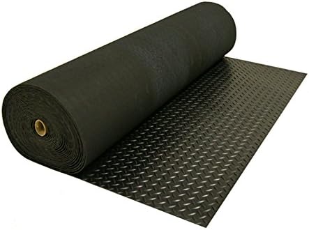 Rubber-Cal Diamond-Plate Rubber Flooring Rolls - 3 mm x 4 ft x 7 ft Rolls - Black - Image 2