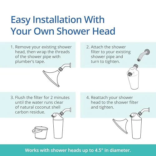 Aquasana Shower Filter | Dermatologist-recommended for softer, healthier skin & hair | Proven to reduce 90% of chlorine for 6 months | High pressure | Use your own shower head | AQ-4100NSH - Image 8