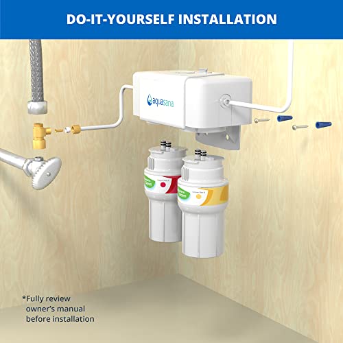 Aquasana Under Sink Water Filter System - Reduces PFAS, Lead, & Chlorine in Drinking Water - Under Counter Claryum Filtration for Kitchen - 2-Stage - Chrome Faucet - AQ-5200.56 - Image 4