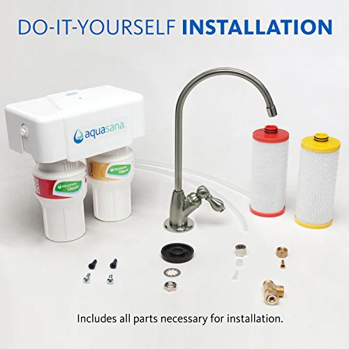 Aquasana Under Sink Water Filter System - Reduces PFAS, Lead, & Chlorine in Drinking Water - Under Counter Claryum Filtration for Kitchen - 2-Stage - Chrome Faucet - AQ-5200.56 - Image 7